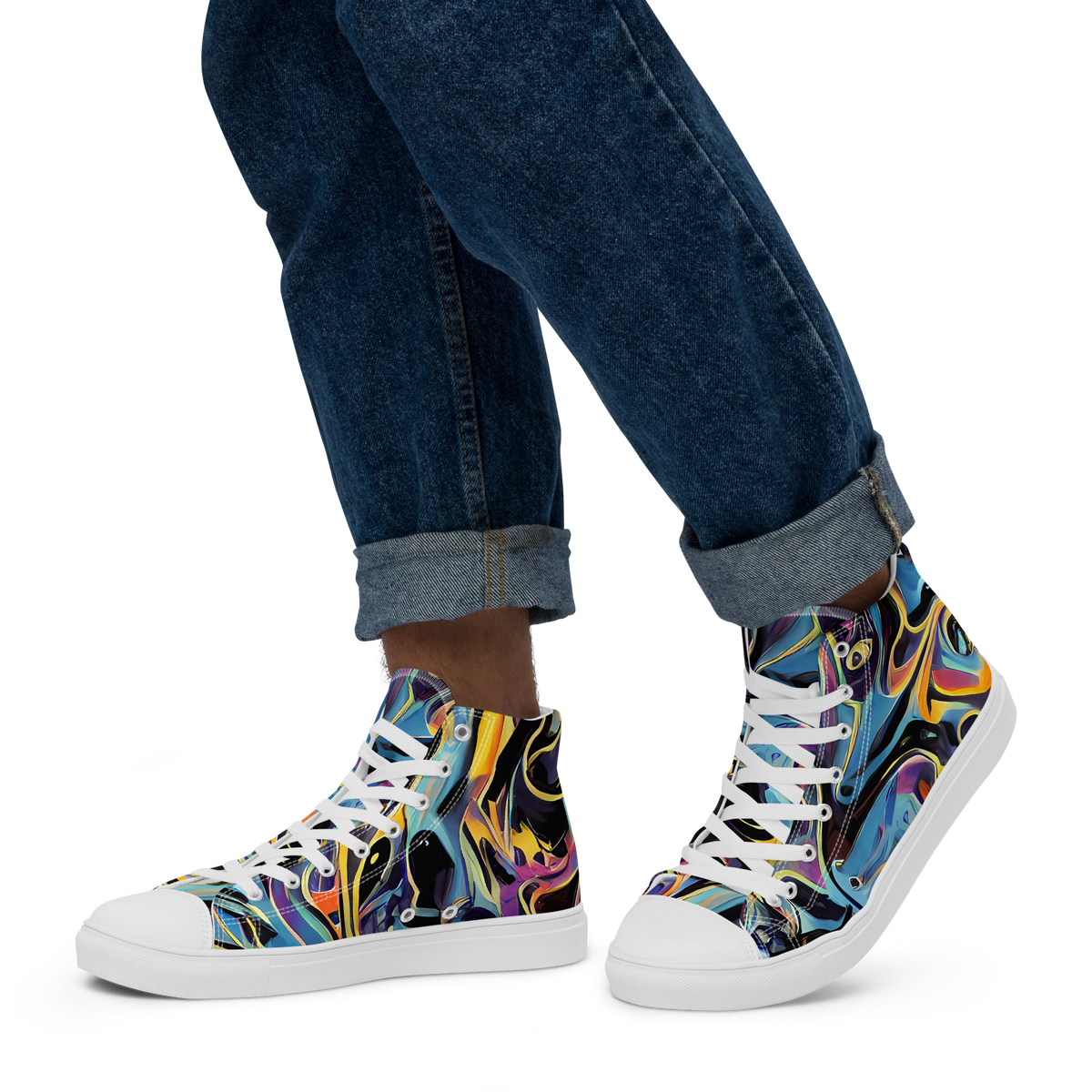 Men's High Top Canvas Shoes - Newtonian Rhapsody
