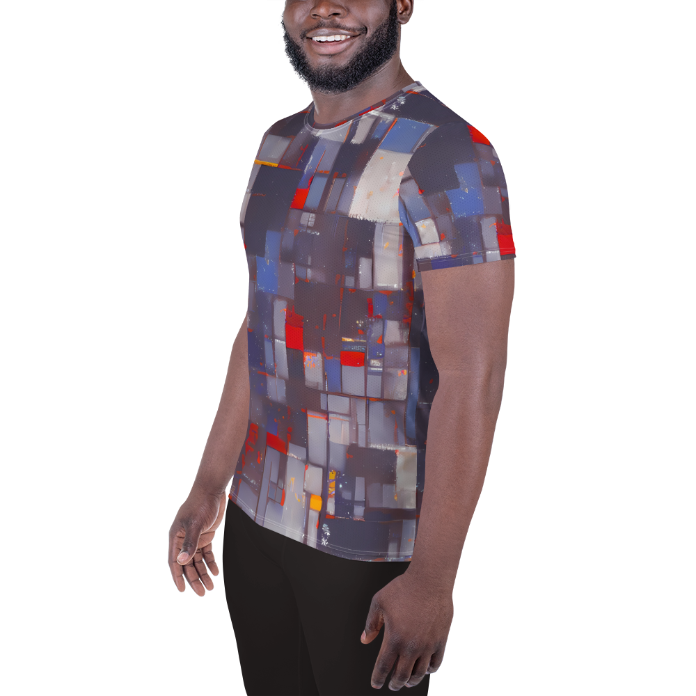 Men's Athletic T-Shirt - Cubist Rhythm