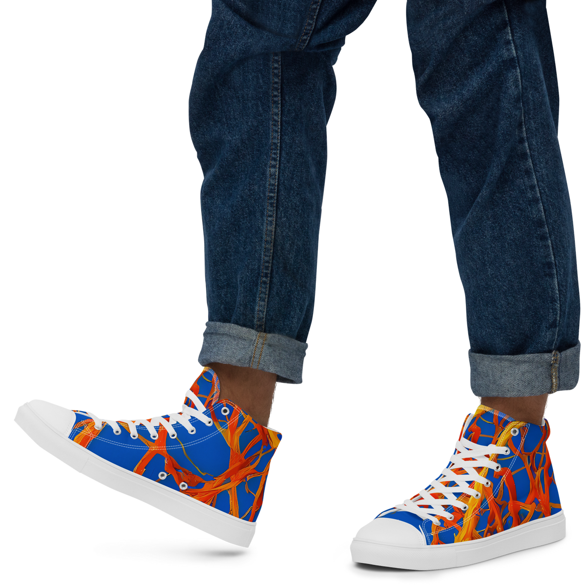 Men's High Top Canvas Shoes - Vivid Plexus