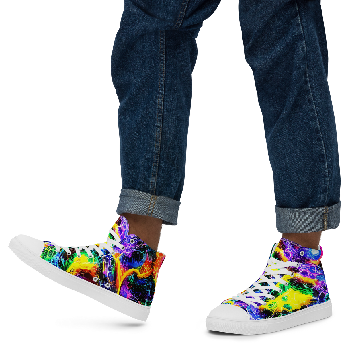Men's High Top Canvas Shoes - Vivid Veil