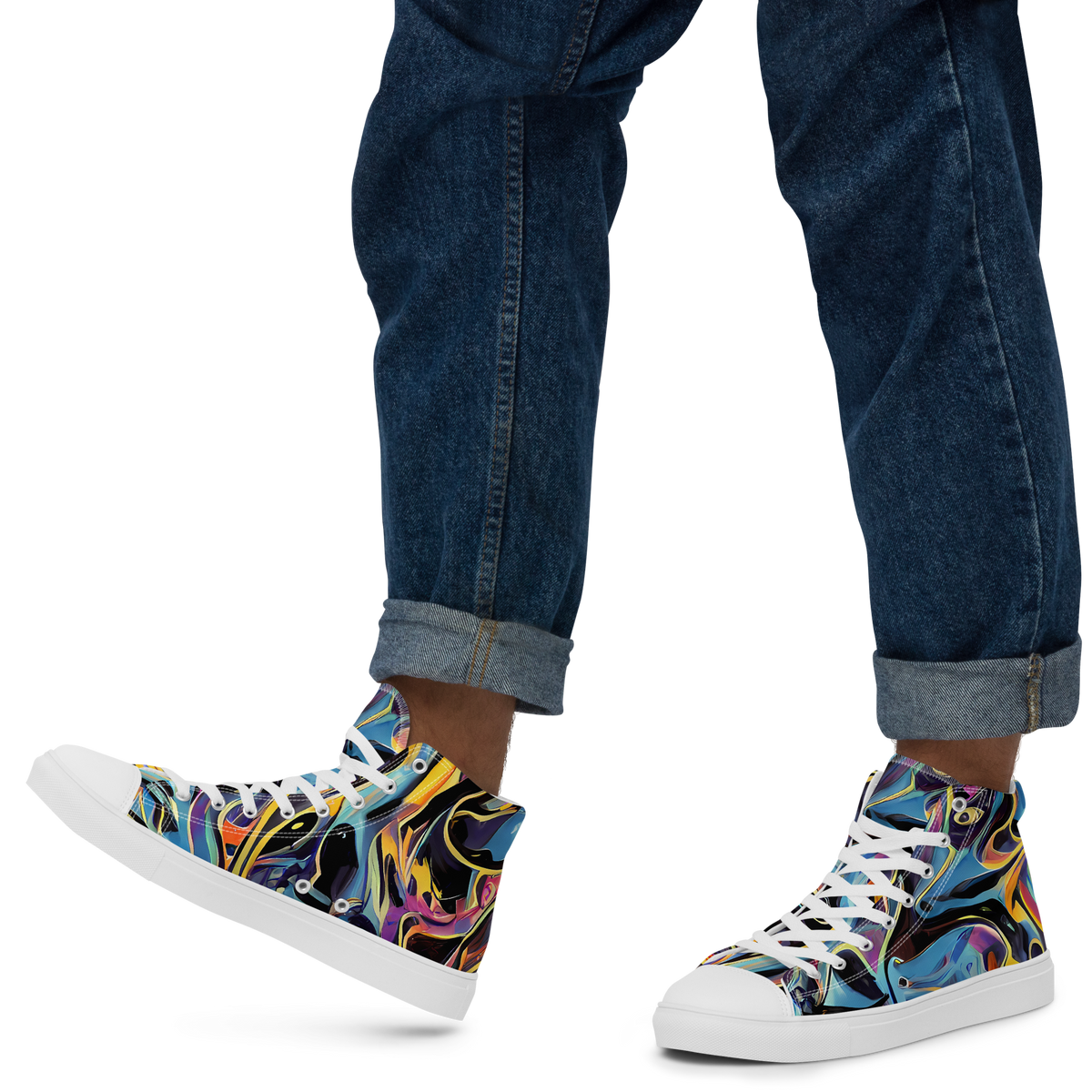 Men's High Top Canvas Shoes - Newtonian Rhapsody