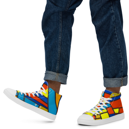 Men's High Top Canvas Shoes - Mondrian Mesh