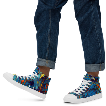 Men's High Top Canvas Shoes - Abstract Eddy