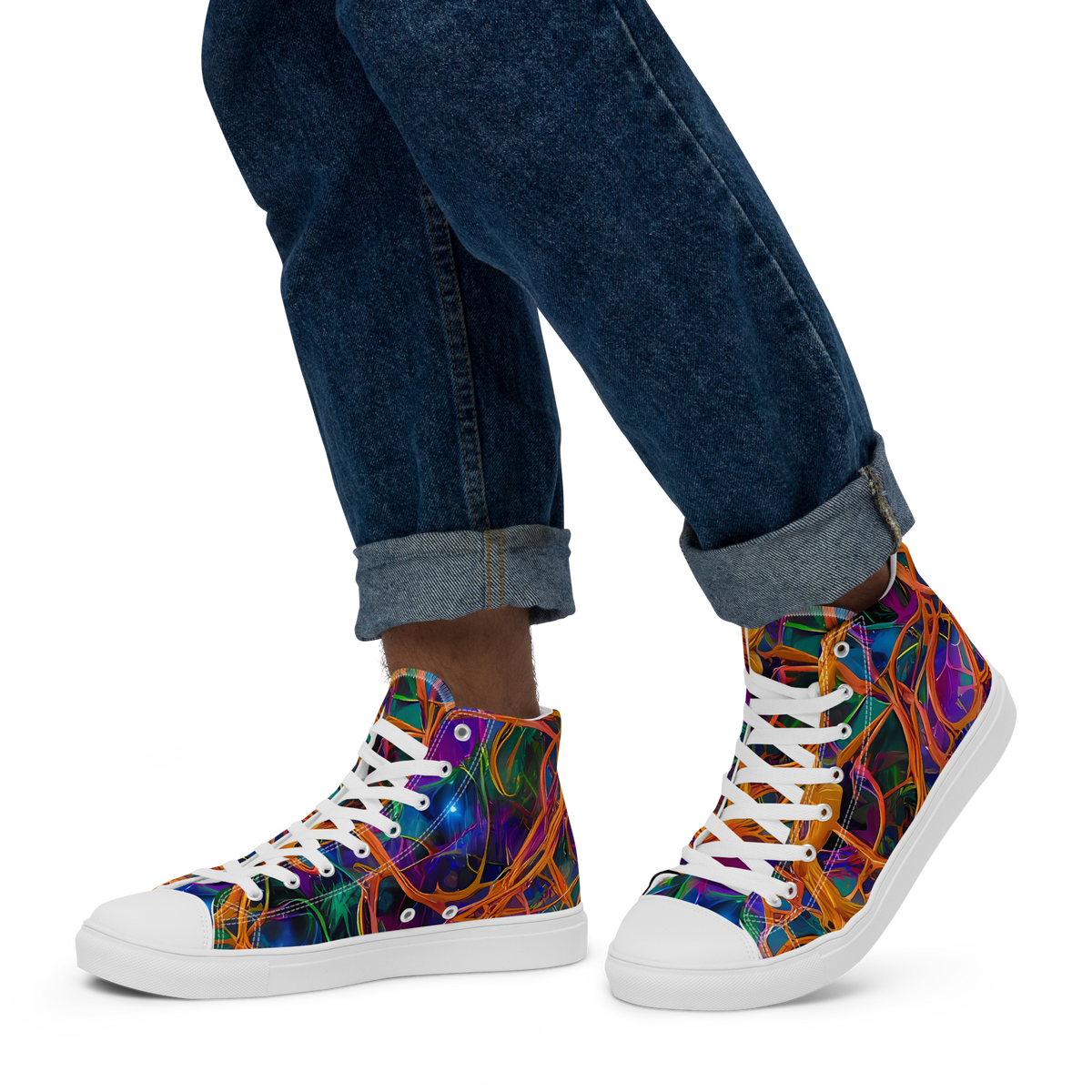 Men's High Top Canvas Shoes - Spectral Weave