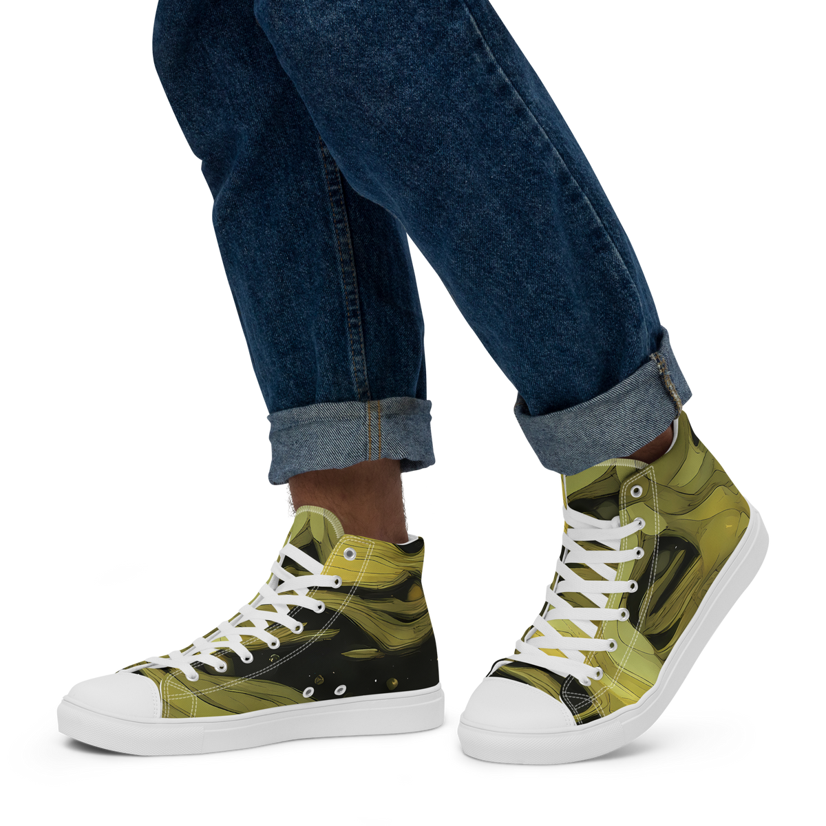 Men's High Top Canvas Shoes - Whispered Breeze