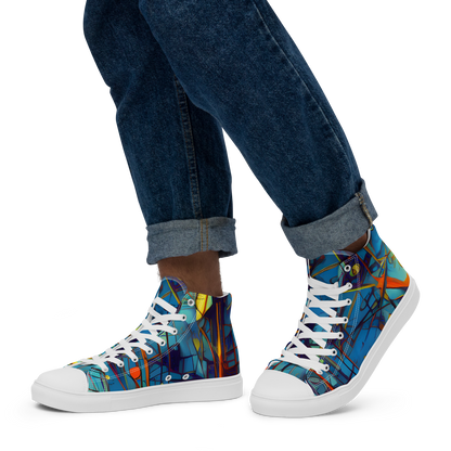 Men's High Top Canvas Shoes - Abstract Eddy