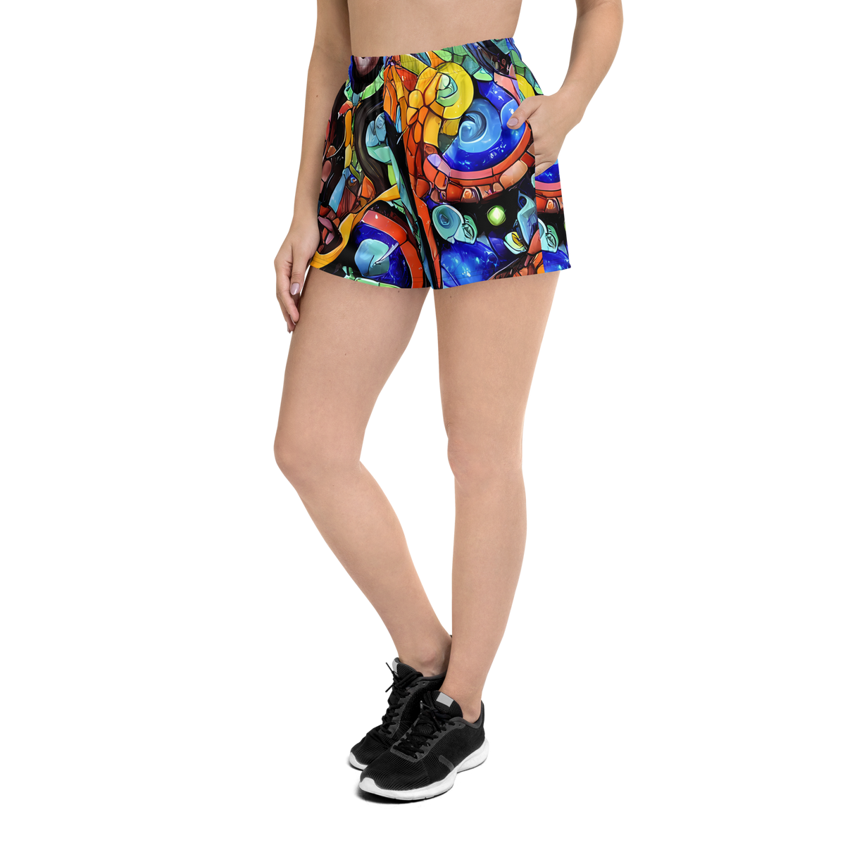Women’s Athletic Shorts - Cascade Muralista