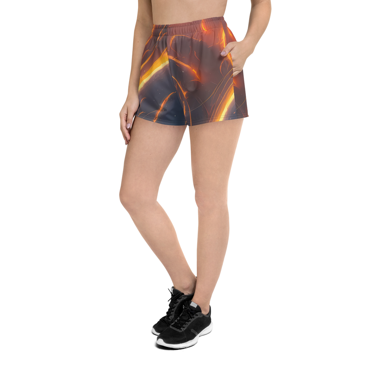 Women’s Athletic Shorts - Inferno Spirals