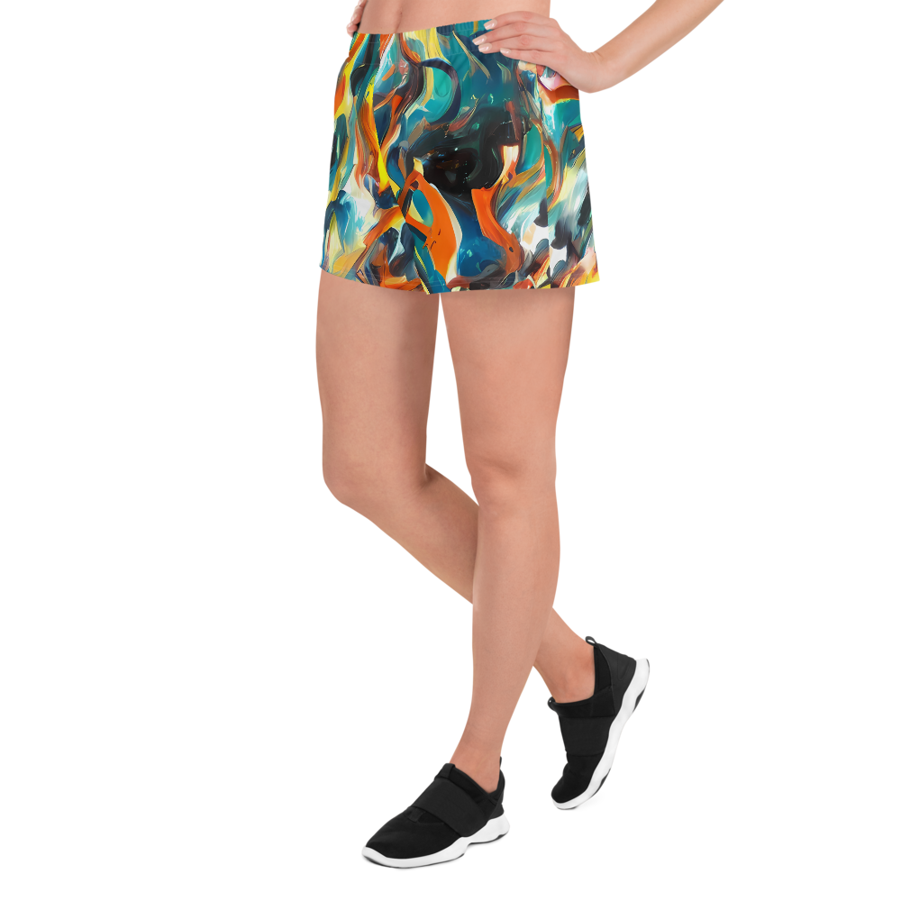 Women’s Athletic Shorts - Chromatic Vortex
