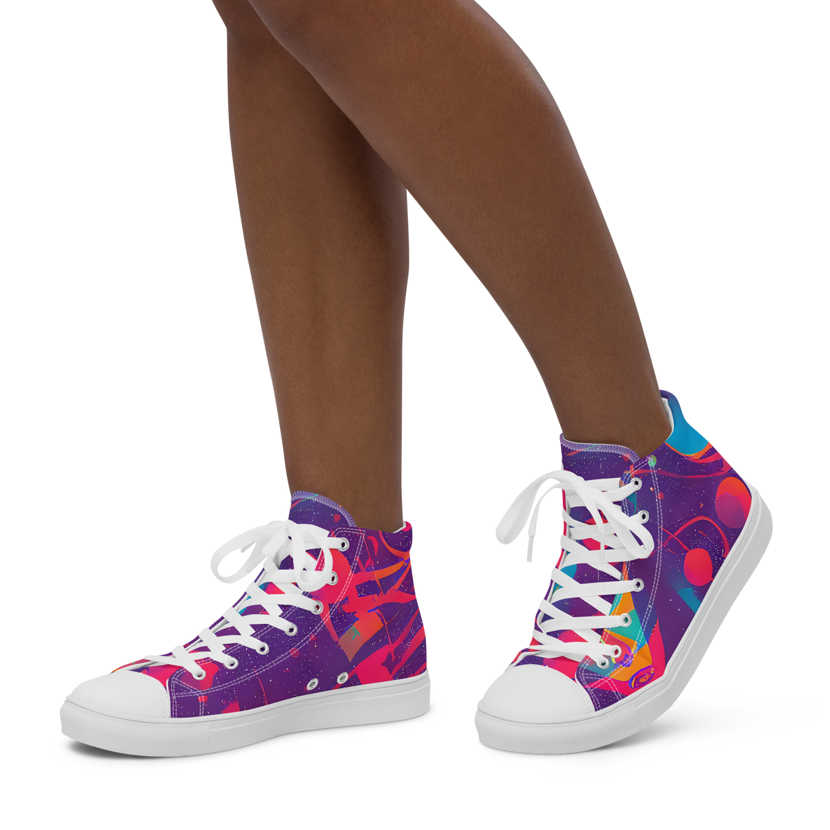 Women's High Top Canvas Shoes - Spheric Rhapsody