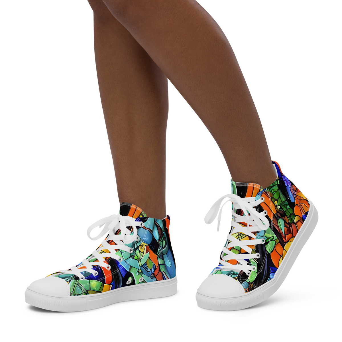 Women's High Top Canvas Shoes - Cascade Muralista