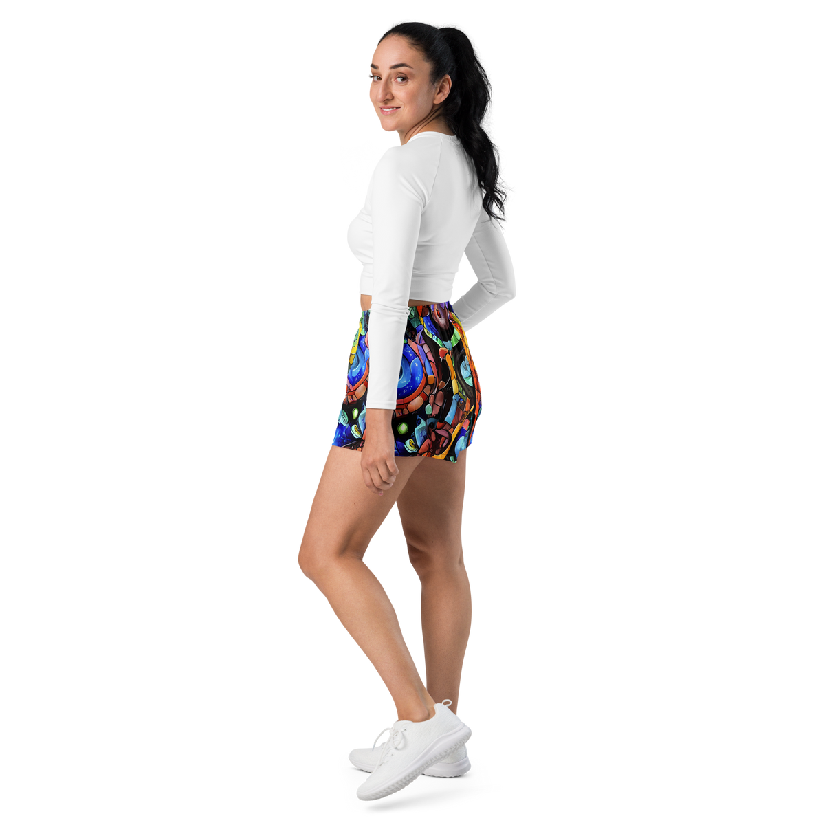 Women’s Athletic Shorts - Cascade Muralista