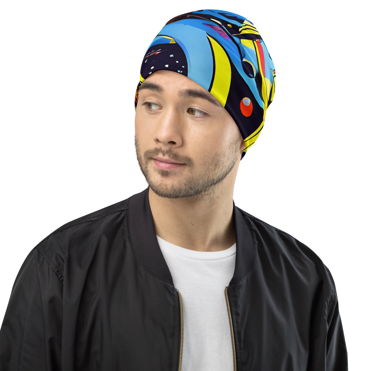 Beanie - Brown Brushwork