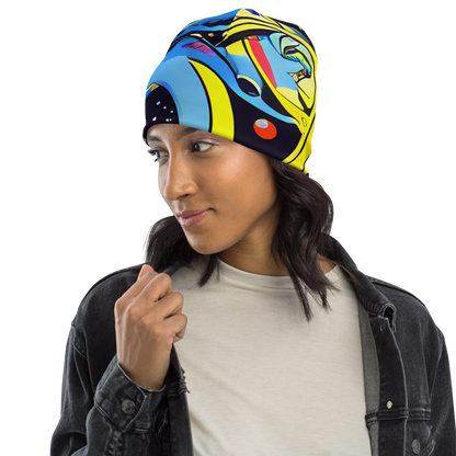 Beanie - Brown Brushwork