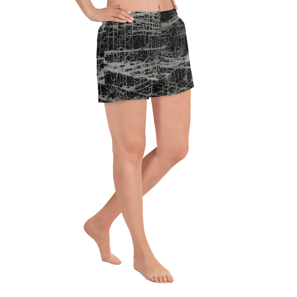 Women’s Athletic Shorts - Monochrome Mesh