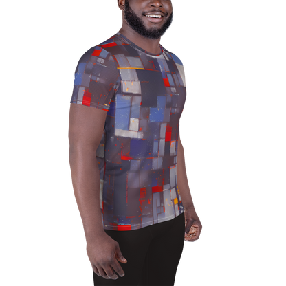 Men's Athletic T-Shirt - Cubist Rhythm
