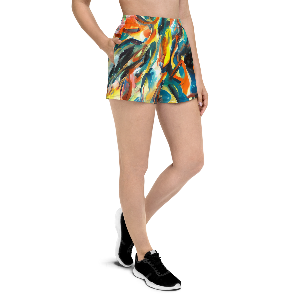 Women’s Athletic Shorts - Chromatic Vortex