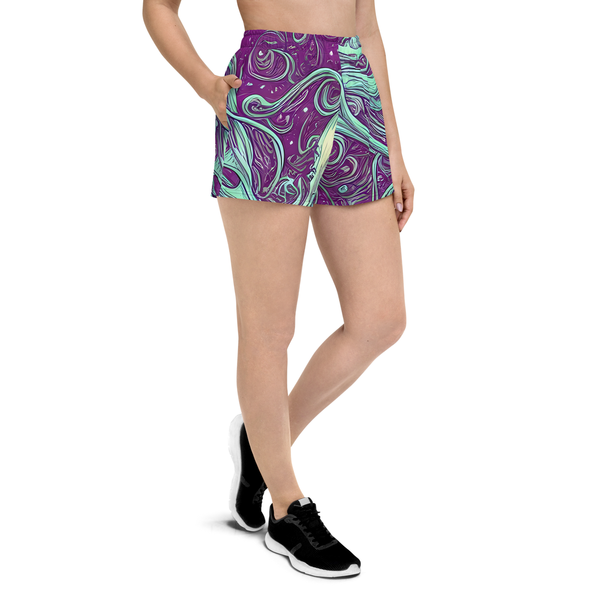 Women’s Athletic Shorts - Temple Swirls