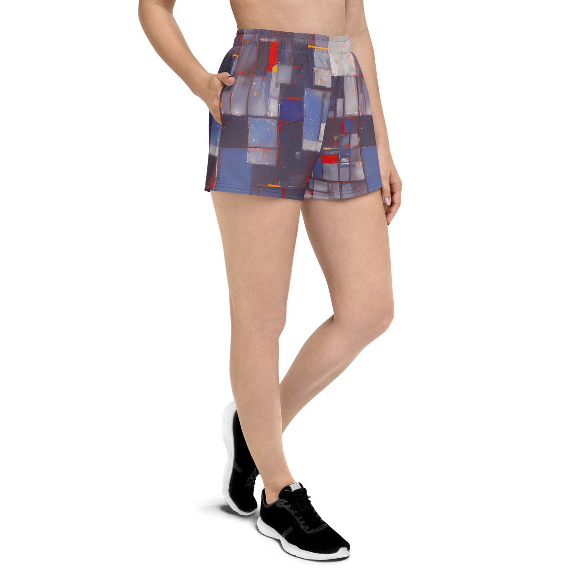 Women’s Athletic Shorts - Cubist Rhythm