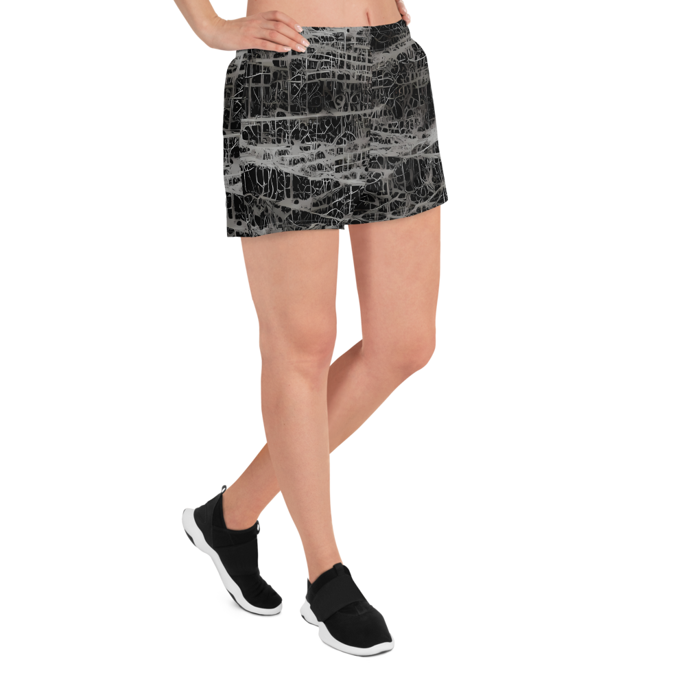 Women’s Athletic Shorts - Monochrome Mesh