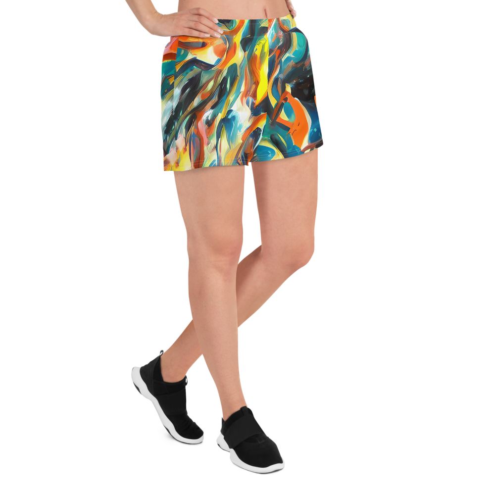 Women’s Athletic Shorts - Chromatic Vortex