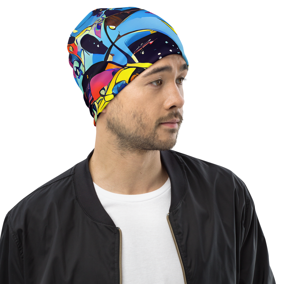 Beanie - Brown Brushwork
