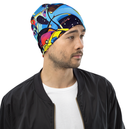 Beanie - Brown Brushwork