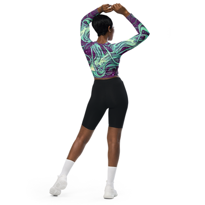 Long Sleeve Crop Top - Temple Swirls