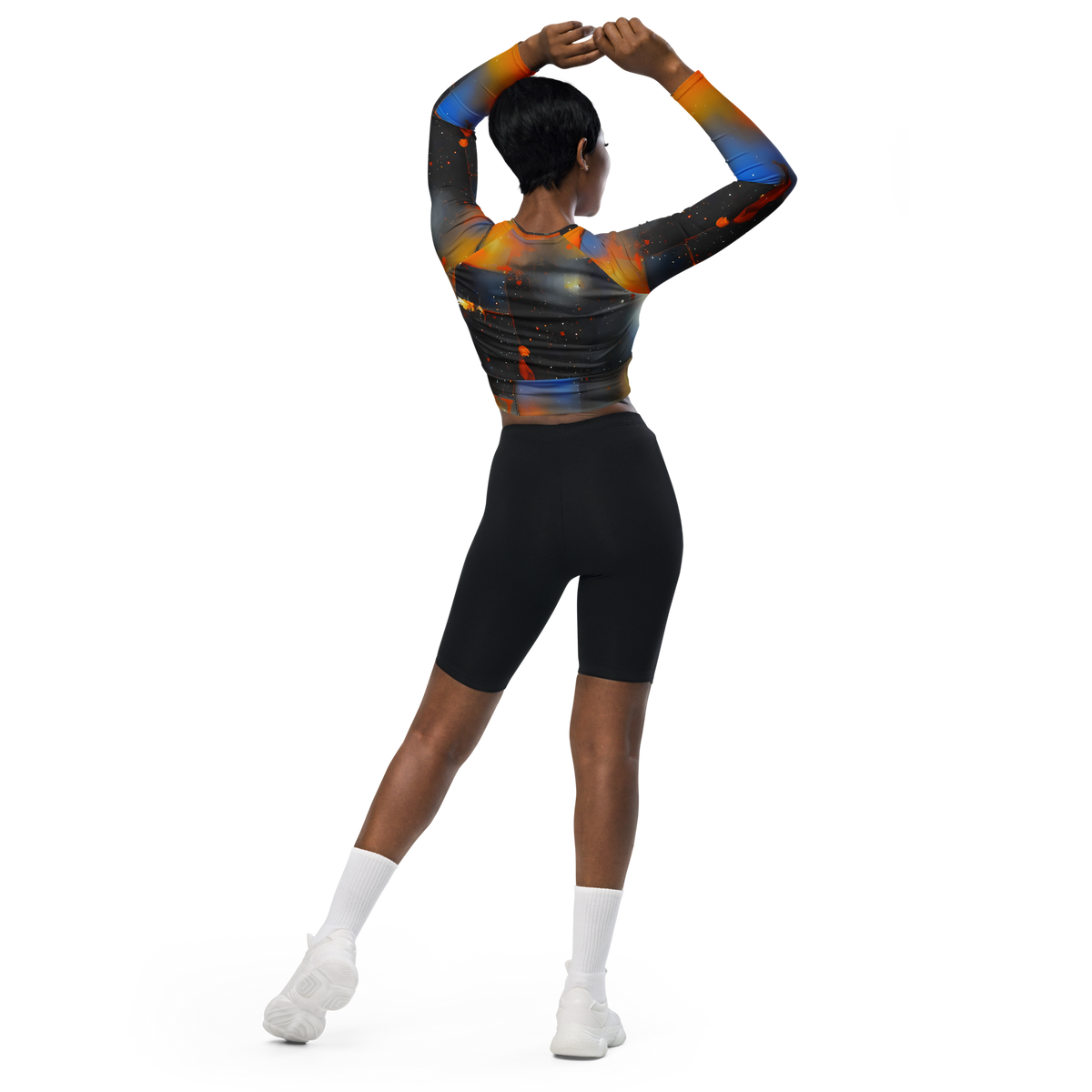 Long Sleeve Crop Top - Monet's Matrix