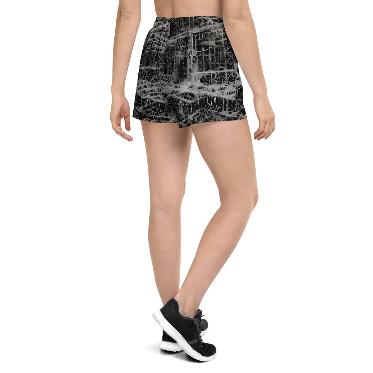 Women’s Athletic Shorts - Monochrome Mesh