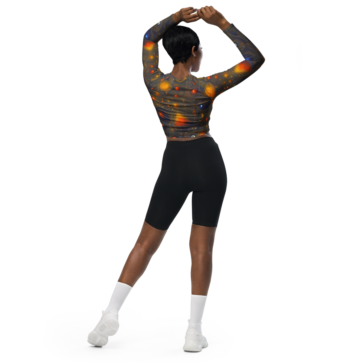 Long Sleeve Crop Top - Chromal Flux