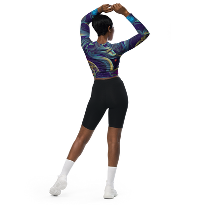 Long Sleeve Crop Top - Stellar Waves