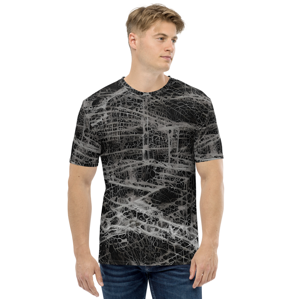 Men's Crew Neck T-Shirt - Monochrome Mesh