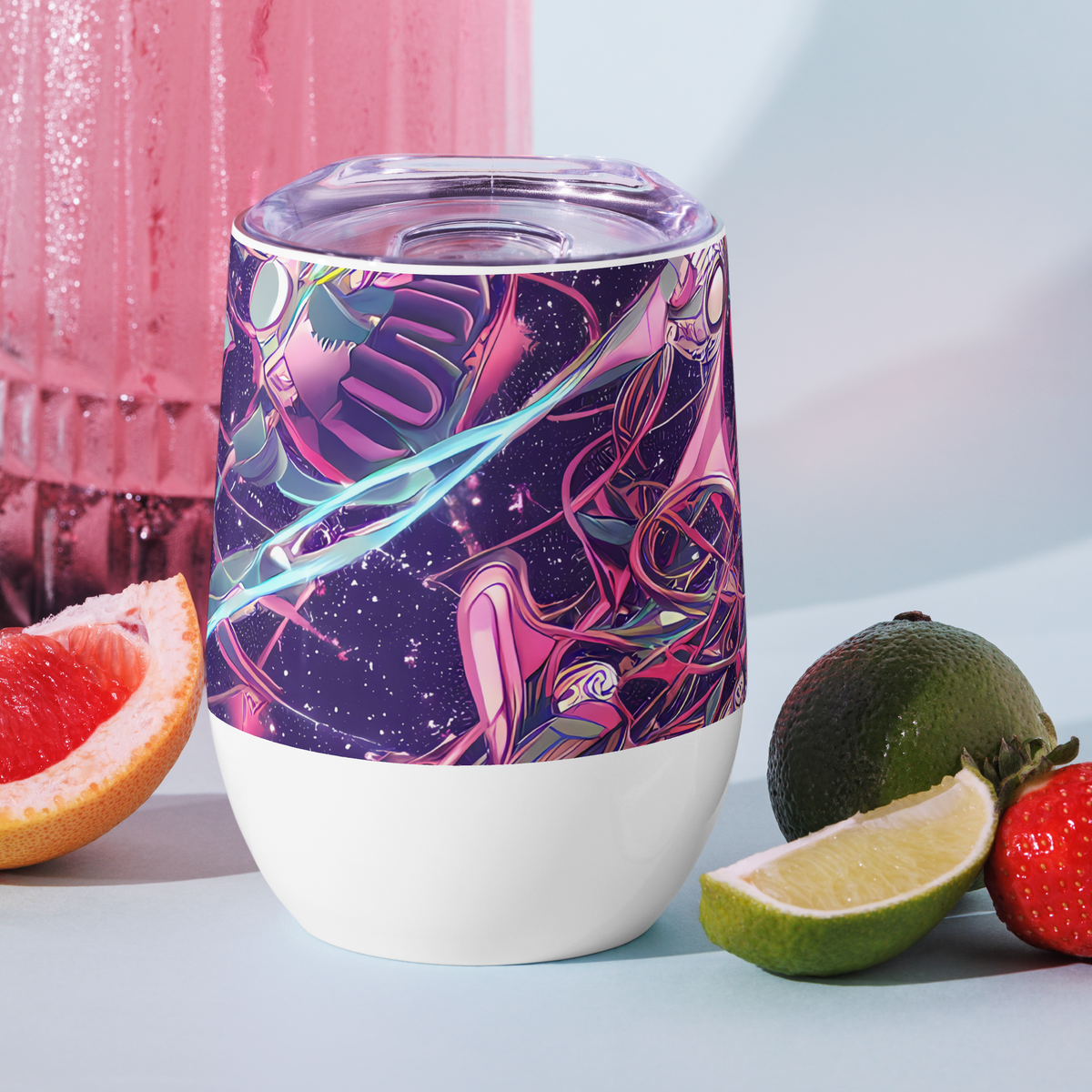 Wine Tumbler - Neo-Tokyo Twirl