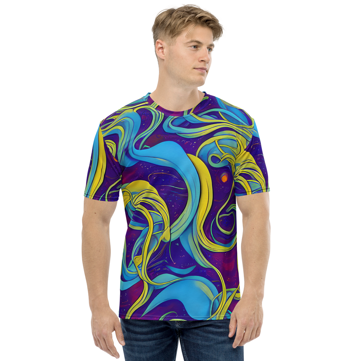 Men's Crew Neck T-Shirt - Stellar Swirls