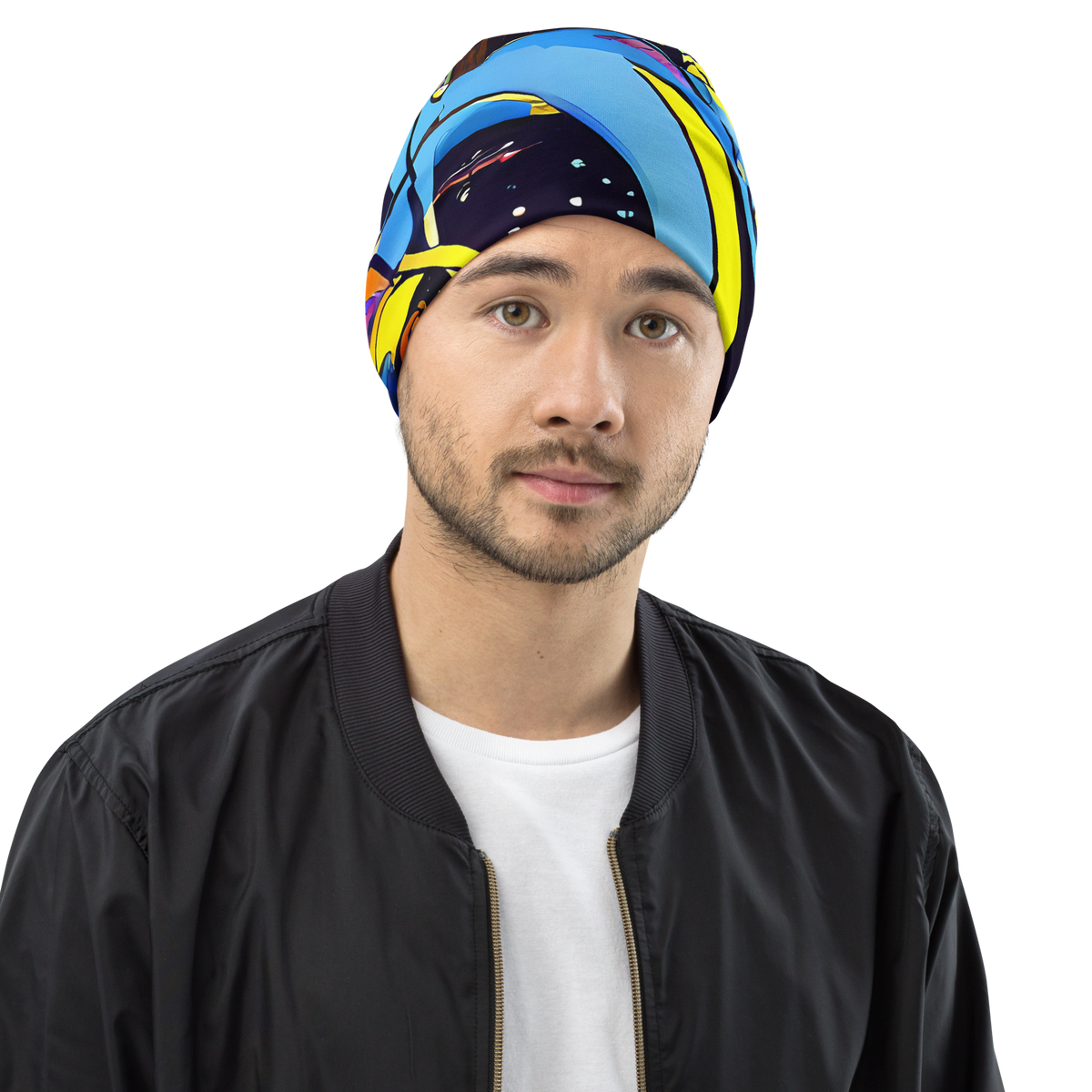 Beanie - Brown Brushwork