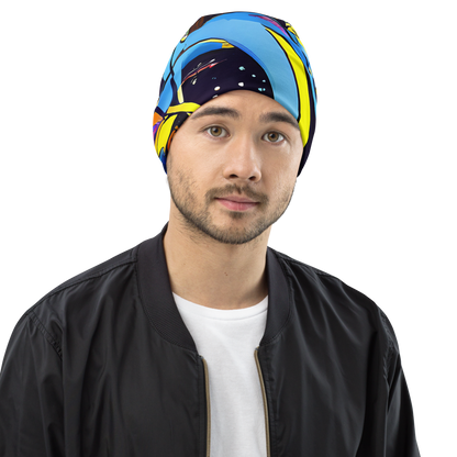 Beanie - Brown Brushwork