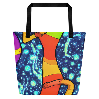 Large Tote Bag w/ Pocket - Cosmic Siblings