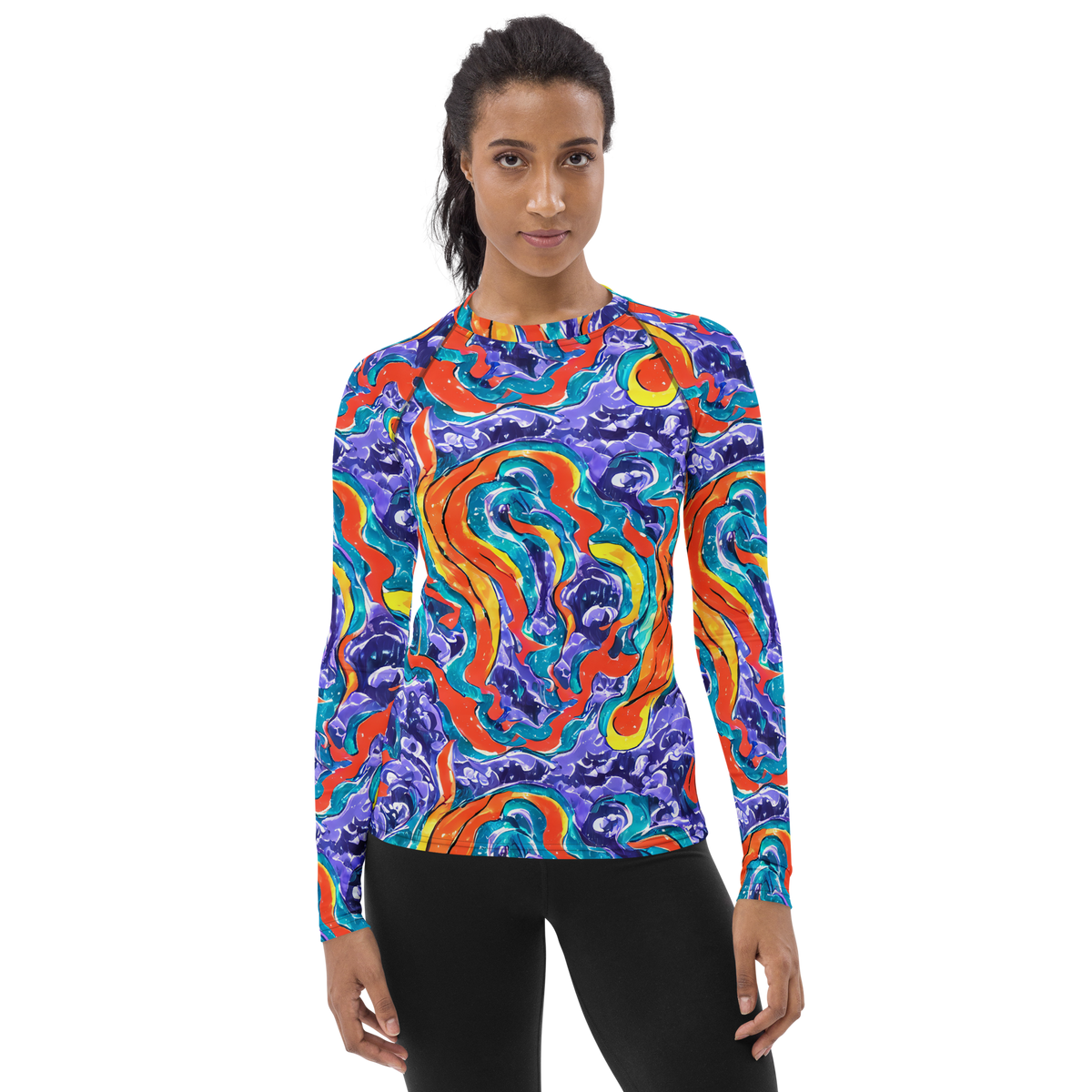 Women's Rash Guard - Galactic Waves