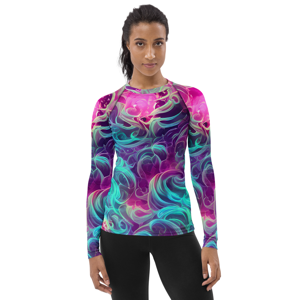 Women's Rash Guard - Galactic Bloom