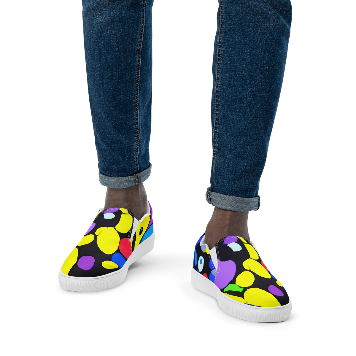Men's Slip-On Canvas Shoes - Miró's Mosaic