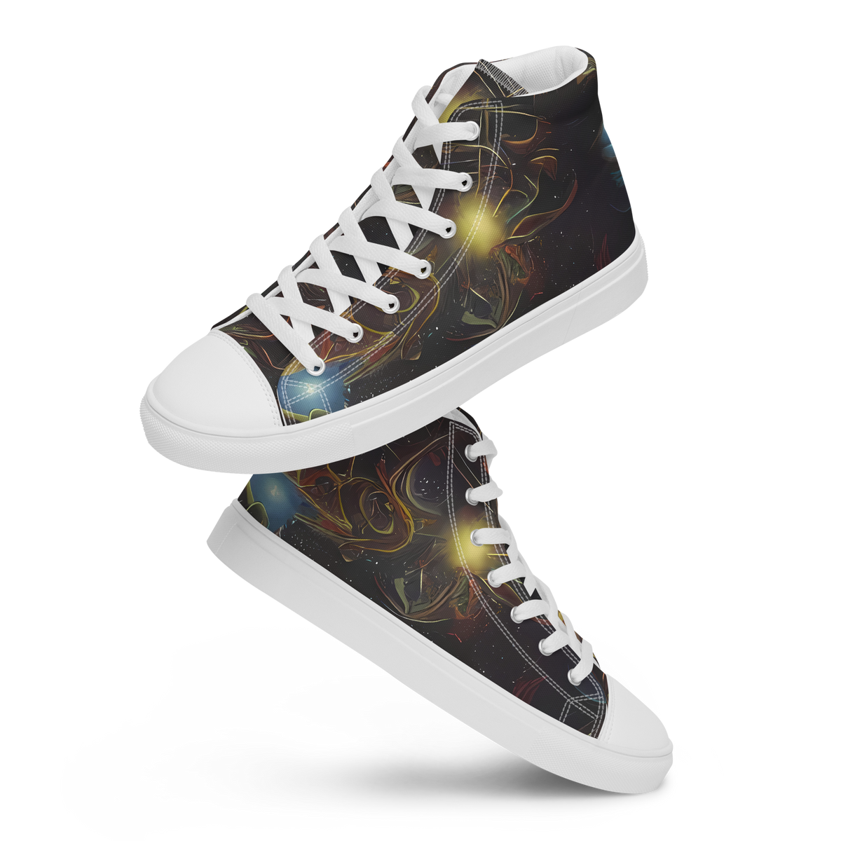 Women's High Top Canvas Shoes - Galactic Swirl