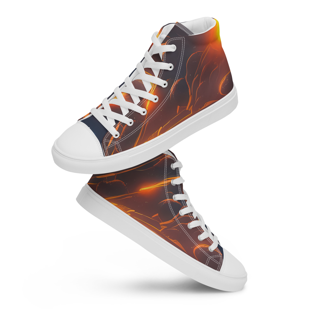Men's High Top Canvas Shoes - Inferno Spirals