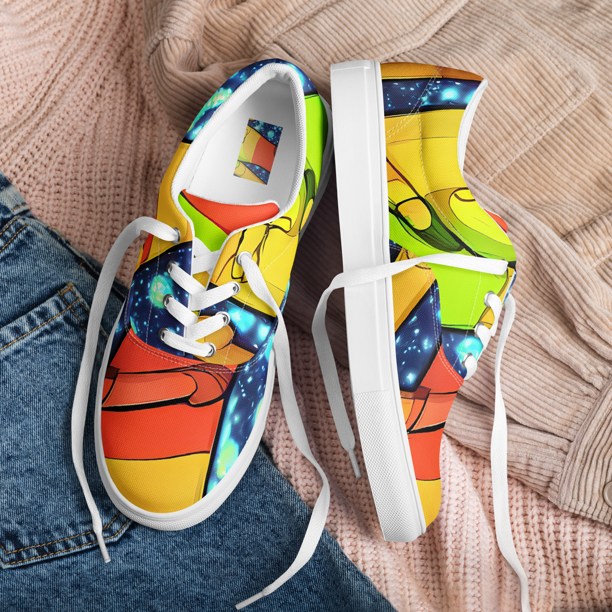 Women's Lace-Up Canvas Shoes - Cosmic Siblings