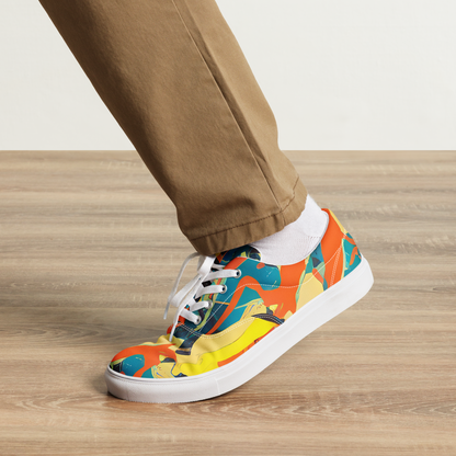Men's Lace-Up Canvas Shoes - Abstract Tango
