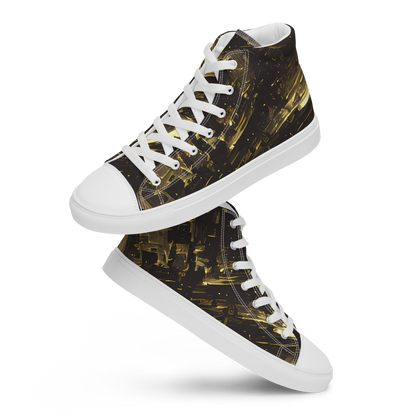 Men's High Top Canvas Shoes - Oceanic Echo