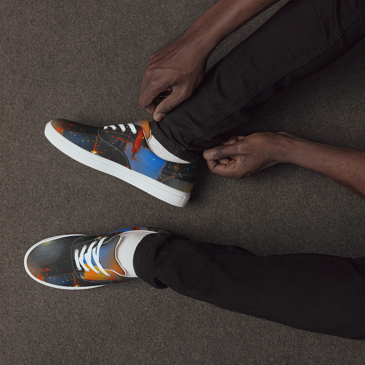 Men's Lace-Up Canvas Shoes - Monet's Matrix