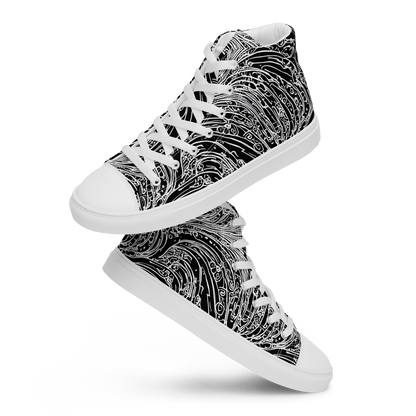 Men's High Top Canvas Shoes - Stellar Tsunami
