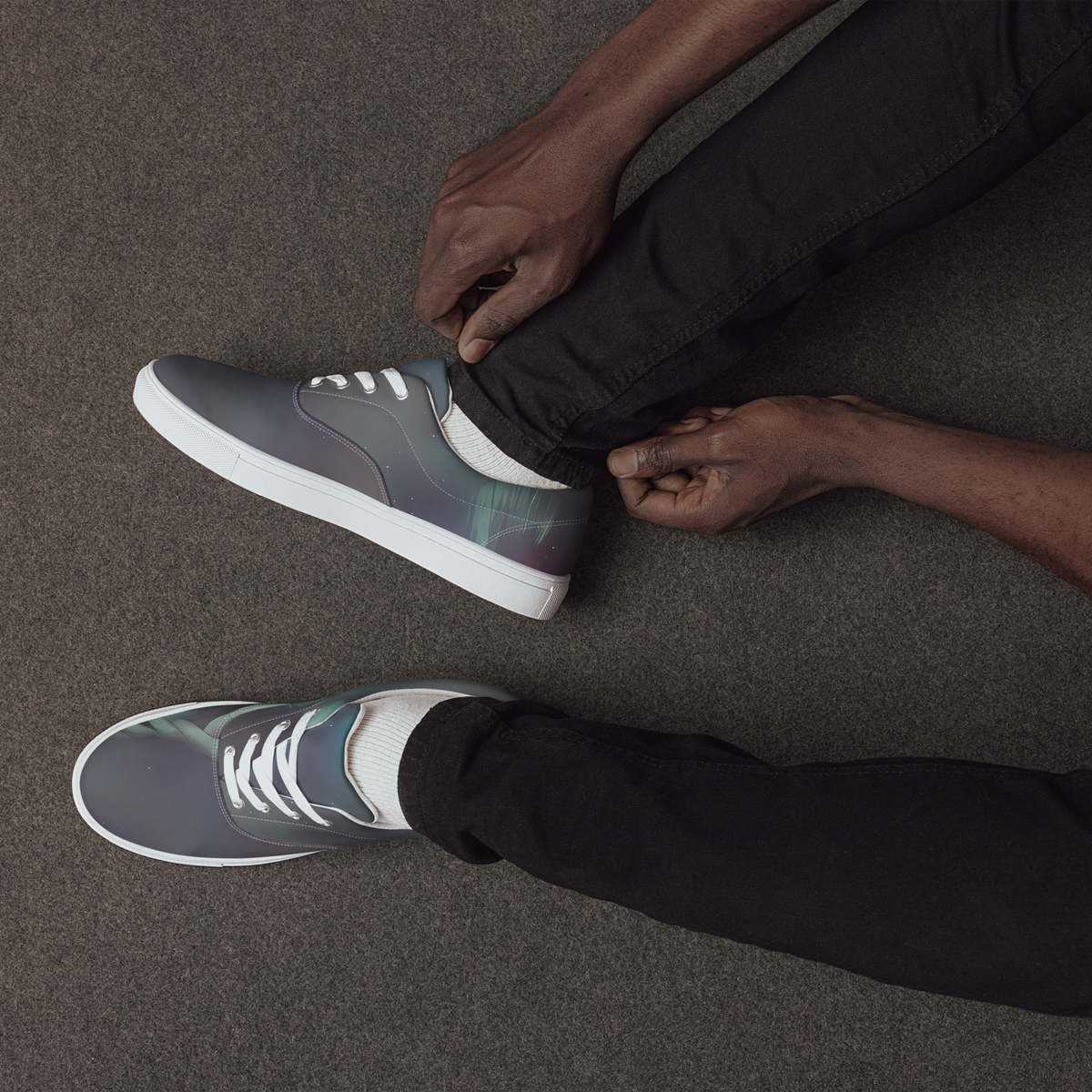 Men's Lace-Up Canvas Shoes - Surreal Dreams