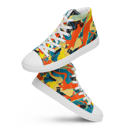 Men's High Top Canvas Shoes - Abstract Tango